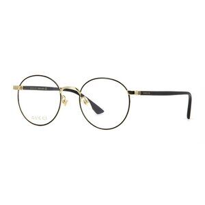 NEW GUCCI EYEGLASSES, BLACK UNISEX ROUND EYEWEAR GUCCI GG0297OK 003